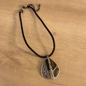Elegant Silver and Black Pendant Necklace
